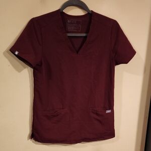 Figs Men's Deep Red Short Sleeve Tee